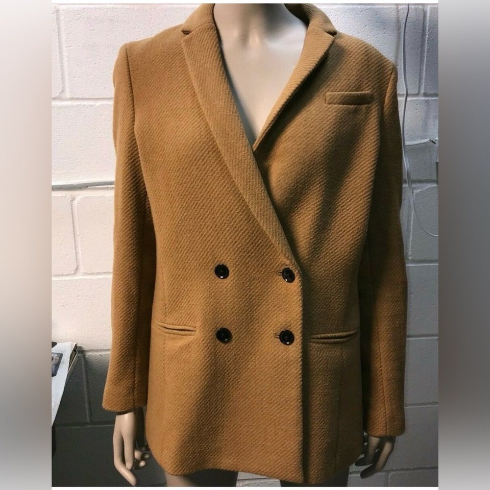 Banana Republic Tan Double-Breasted Coat Wool blend